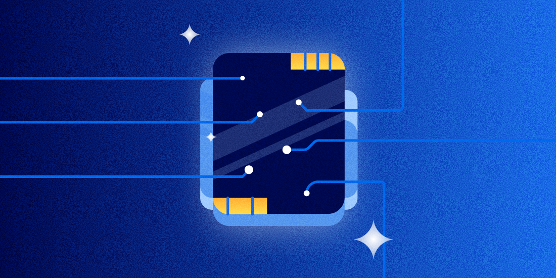 An illustration of a computer chip.